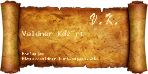 Valdner Kürt névjegykártya